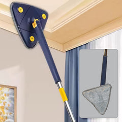 360° Rotatable Triangle Cleaning Mop with Long Stainless Steel Handle