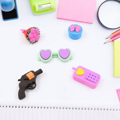 Assorted colorful kids erasers