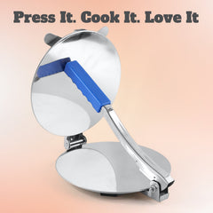 Side angle of stainless steel puri press maker