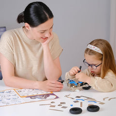 Detailed metal components for bike building kit