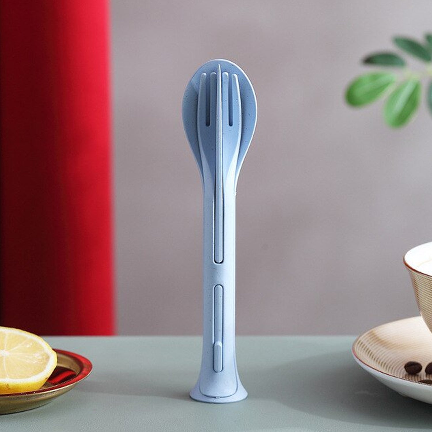 3-in-1 Reusable Spoon, Fork & Knife Tableware Set