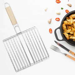 Double grid barbecue grill for even heat distribution