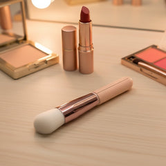 Makeup brush for foundation and blush application