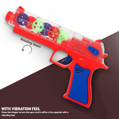 Side view of the kids' transparent gear laser toy gun