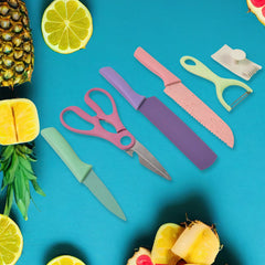 ColorSlice Elite knife set showing blade details and colors