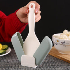 Automatic lid opening mechanism of rice spoon holder