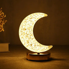 Moon Crystal Touch Table Lamp with 3-color dimmable light