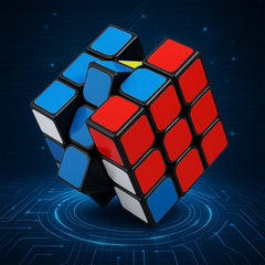 Close-up of colorful 3x3x3 puzzle cube