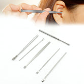 6-Pc stainless steel ear wax removal tools with keychain box