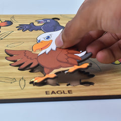 TOP BRIGHT Wooden Bird Learning Puzzle Board