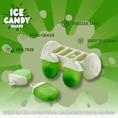 Ice candy tray with 4 sections