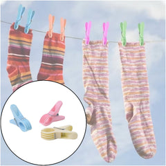 Pink plastic lock clip holding fabric