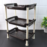 Apex 3-Tier Plastic Storage Rack Organizer in use