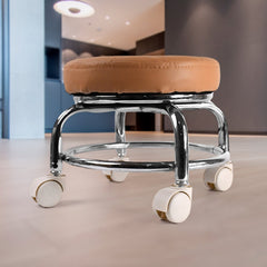 Comfortable Rolling Stool with PU Leather Seat for Spa and Office