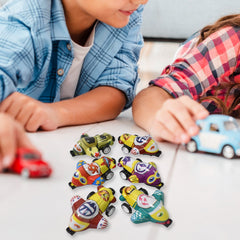 Detail view of mini pull back toy cars & planes