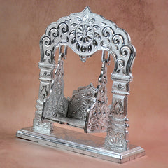 Traditional decorative Krishna Jhula with silver finish