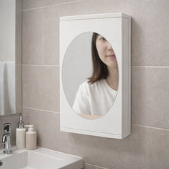 Wall mounted rotating bathroom mirror cabinet 22x42 cm