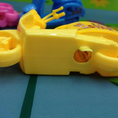 Close-up of bike shaped pencil sharpener wheel