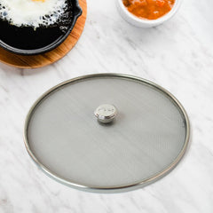 Top view of stainless steel oil splatter shield