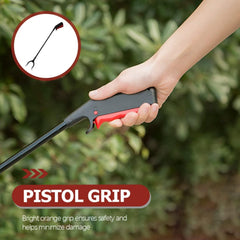 Trash picker tool folded for compact storage