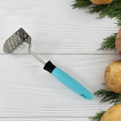 Apex potato masher grip and stainless steel mashing plate
