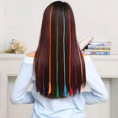 Hair claw clip showcasing braided hair extension streaks