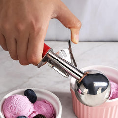 Easy glide stainless steel ice cream scoop