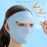 Women's Full Face UV Protection Cap with Built-in Mask and Wide Brim Visor รขโฌโ Breathable (1 Pc)
