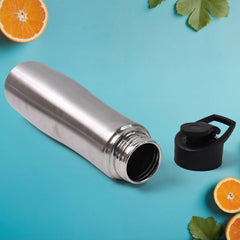 Durable stainless steel water bottle side view
