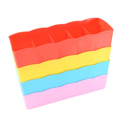 Top view of 5 grid compartments desktop organizer box set