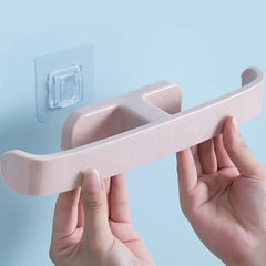Self-adhesive bathroom towel and slipper hanging rack wall mounted