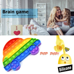 Fidget Toy Push Bubble Fidget Sensory Toy for Kids and Adults Fidget per Stress Reliever Sensory Fidget pers (Butterfly & Car Shape / 1 Pc)