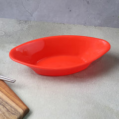 Red Plastic Serving Bowl Angle