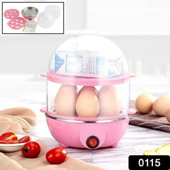 DeoDap Egg Boiler Poacher Cooker Electric Steamer 2 Layer - in-use lifestyle shot