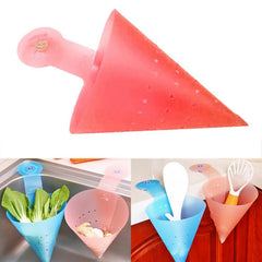 Hanging corner sink strainer with suction cup and perforated design