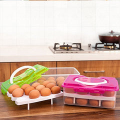 Open 2-layer egg tray showing empty grids, ready for eggs