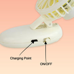 Foldable USB handheld fan side view