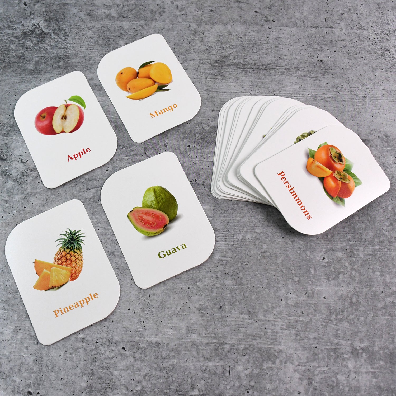 KidKraft fruit flashcards set with colorful cards