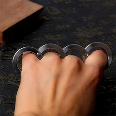 Close-up of Stainless Steel Portable Spinner Ring