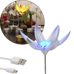 Lotus Flower Lamp with Music, Touch Open and Close, USB Rechargeable (1 Pc)
