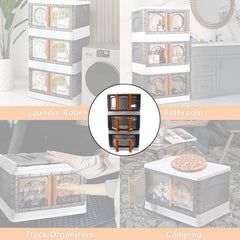 Plastic wardrobe storage organizer open with double doors