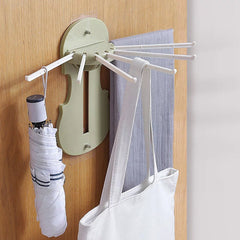 Plastic 7-in-1 retractable wall-mounted pull-out hanger front view