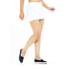Back view of women's athletic skort with a flowy design