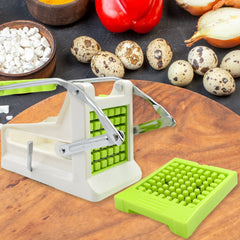 Stainless steel French fry cutter front view