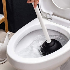 Multifunctional toilet plunger, side view