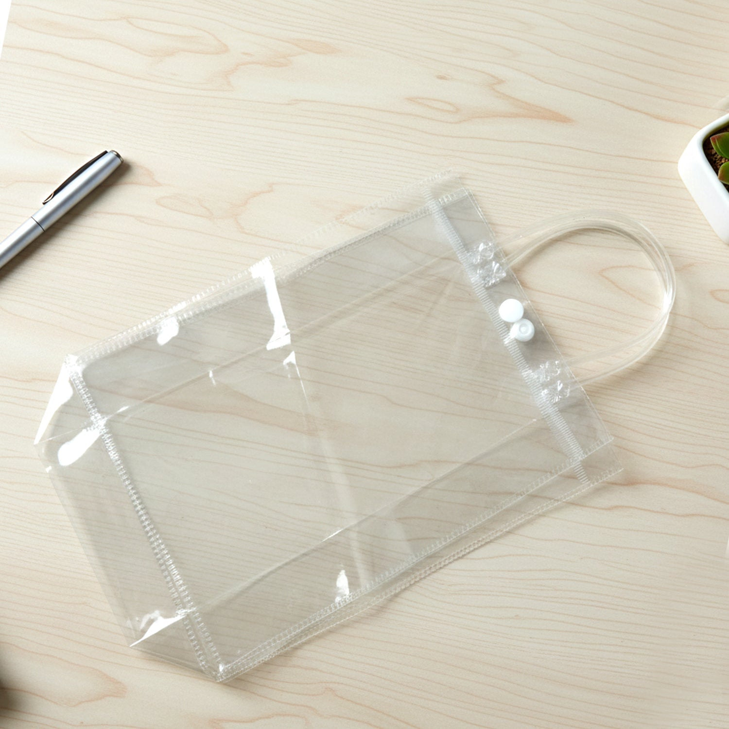 Transparent PVC carry bag 22 x 16 cm