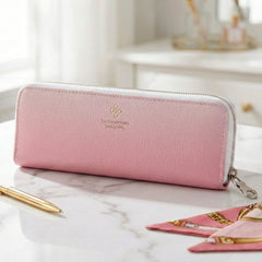 Side view of slim makeup brush storage pouch