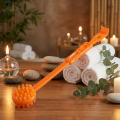Dual-head long handle body massage roller stick
