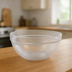 Transparent textured plastic mixing bowl