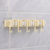 Wall-Mount Broom & Mop Holder with Hooks